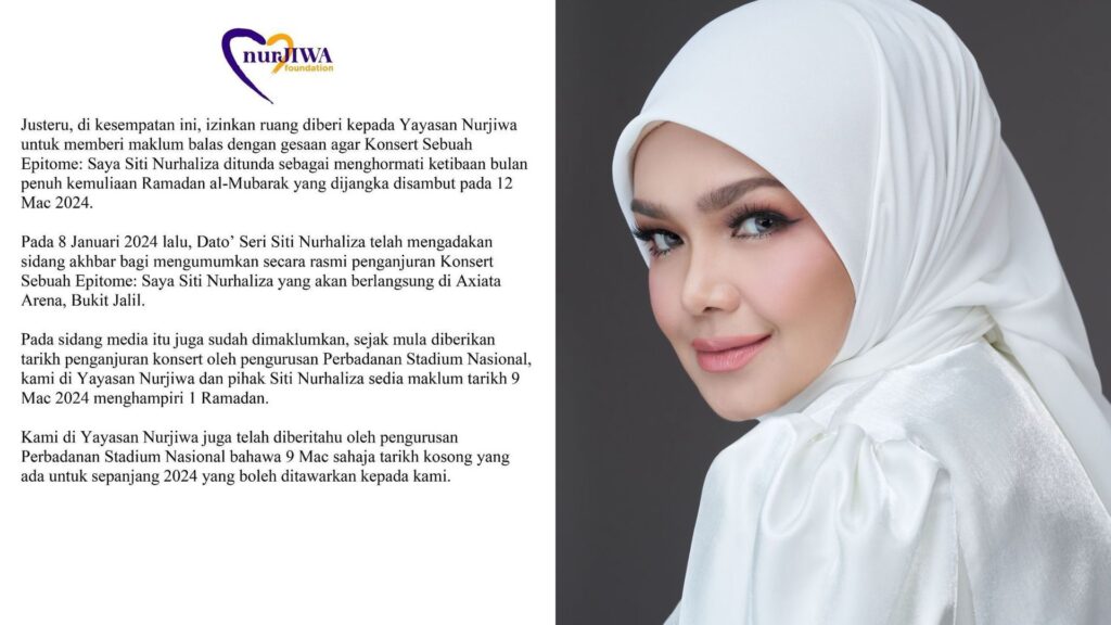 Siti Nurhaliza hormat teguran Mufti, tetapi konsert perlu diteruskan
